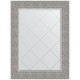 Зеркало настенное Evoform ExclusiveG 89х66 BY 4109 с гравировкой в багетной раме Чеканка серебряная 90 мм  (BY 4109)