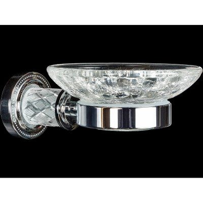 Мыльница Boheme Murano Cristal 10903-CRST-СH хром настенная латунь, мураноское стекло