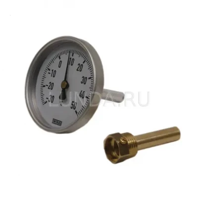 Термометр биметаллический, тип А50.10 (80 мм, алюминий), Wika 1/2 (36759338)