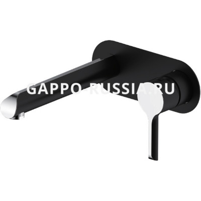 Настенный смеситель для раковины Gappo G03-6 однорычажный черный/хром (G1003-26) СНЯТ с пр-ва