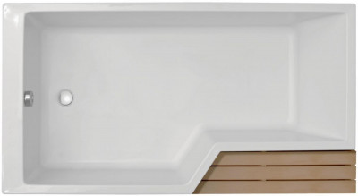Акриловая ванна Jacob Delafon Bain Douche NEO 150х80 E6D119L-00 асимметричная белый
