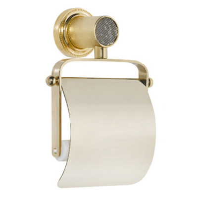 Держатель туалетной бумаги Boheme Royal Cristal 10921-G-B закрытый, золото