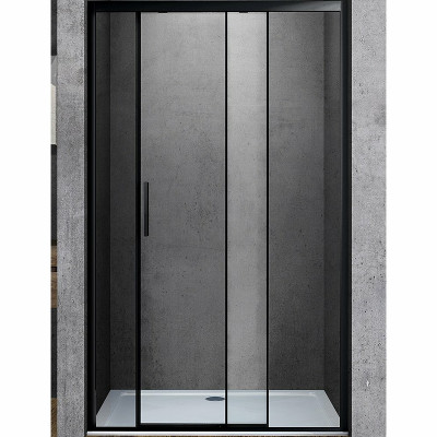 Душевая дверь Vincea Soft 140 VDS-3SO140CLB пр-ль черный стекло прозрачное