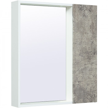 Зеркало в ванную со шкафчиком Runo Манхэттен 65 00-00001016 серый бетон белое