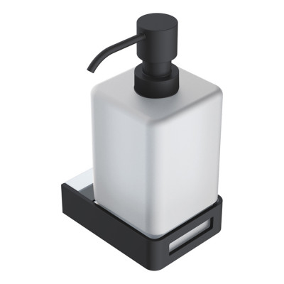 Дозатор для жидкого мыла Boheme Q 10957-CR-B подвесной, хром/черный