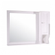 ASB-Woodline Гранда зеркало 80 см со шкафчиком, белый (патина серебро) массив ясеня  (11481+11485)