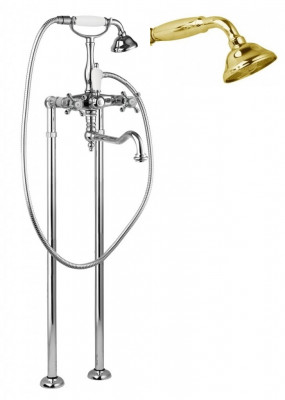 Напольный смеситель для ванны с поворотным изливом CEZARES GOLF-VDP2-03/24-M, Золото