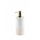 Дозатор для жидкого мыла Primanova белый с золотистыми полосами и дозатором, SOBRE, 7,5х7,5х20,5 см керамика D-19970  (D-19970)