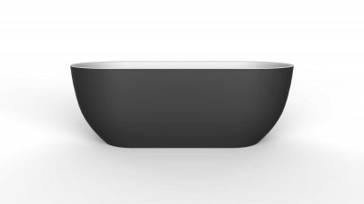 Акриловая ванна Belbagno bb70-1500-800-w/nm, черный матовый/белый, округлая, 150х80х60 см