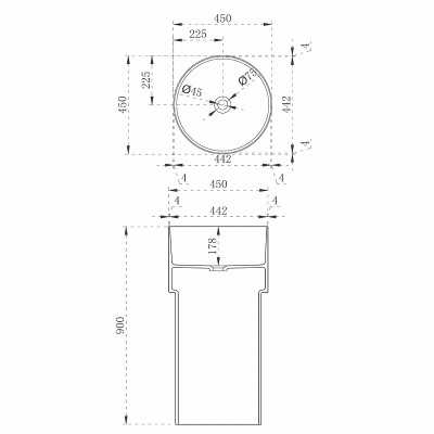 Раковина Abber Kristall 45 AT2701Opal коричневая круглая