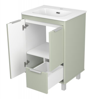 Тумба напольная Brevita Risacca Pistachio 60 фисташковая (RIS-06060-0842Я) с раковиной