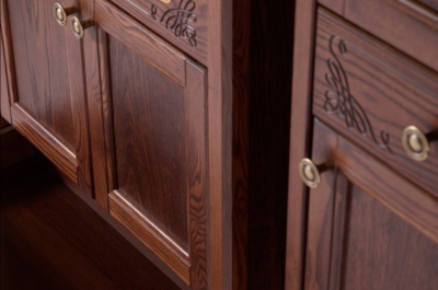 ASB-Woodline Салерно 65 тумба с раковиной, античный орех, массив ясеня