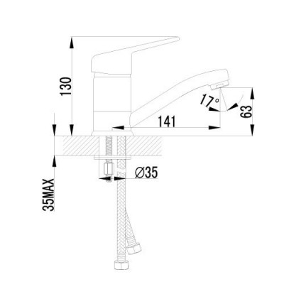 Lemark Luna LM4107C смеситель для умывальника, хром