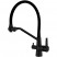 Смеситель для кухни Haiba HB76855-7 с краном для питьевой воды и гибким изливом (латунь) черный