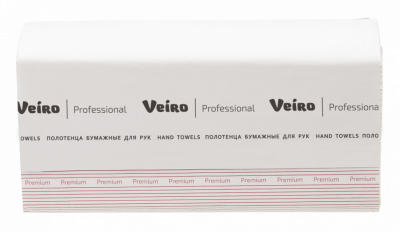 Полотенца для рук V-сложение Veiro Professional Premium, 2 сл, 200 л, белые