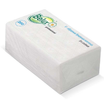 Бумажные полотенца Belux Professional V-сложения белые двухслойные 200 листов