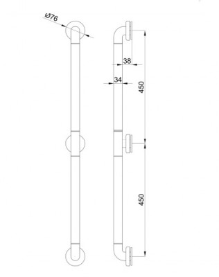 Прямой опорный поручень 900 мм (белый нейлон) NOFER 15054.90.NBA