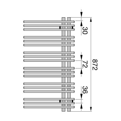 Zehnder Yucca Asymmetric YA 50-90 полотенцесушитель водяной для ГВС (L/R), нержавеющая сталь, белый, 87,2см x 47,8см