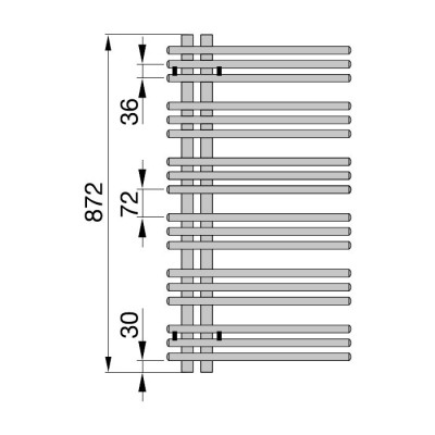 Zehnder Yucca Asymmetric YA 50-90 полотенцесушитель водяной для ГВС (L/R), нержавеющая сталь, белый, 87,2см x 47,8см