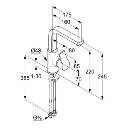 Смеситель для раковины KLUDI ZENTA SL хром 480280565