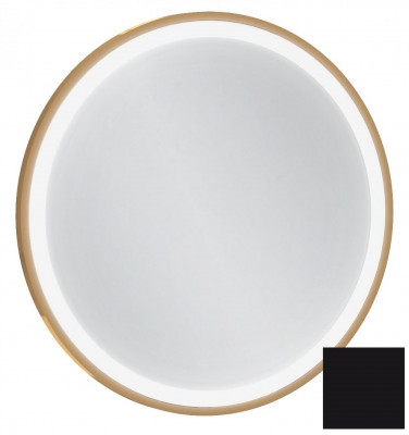 Зеркало в ванную с подсветкой 50 см Jacob Delafon Odeon Rive Gauche EB1288-S14, лакированная рама черный круглое