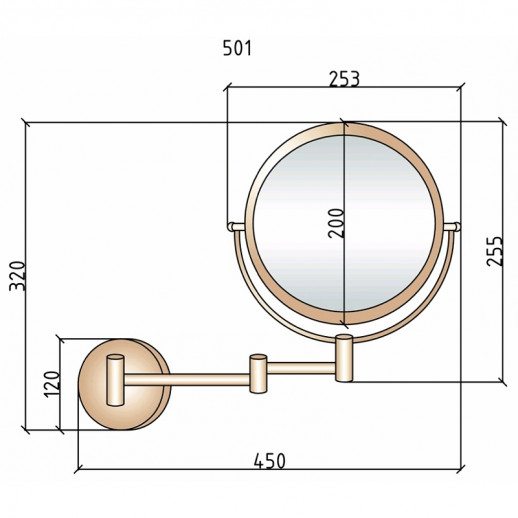 Зеркало косметическое Boheme Brillante 505 настенное с подсветкой (3Х) хром