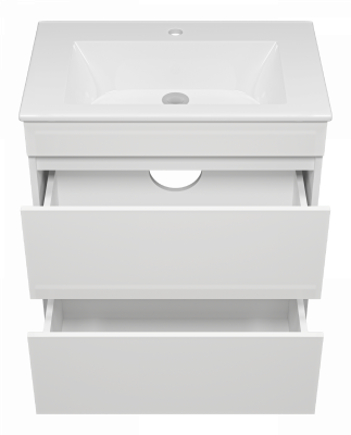 Тумба напольная Misty Енисейс 2 ящиками 690x444x700 белый (Э-Ени01070-0112Я) с раковиной