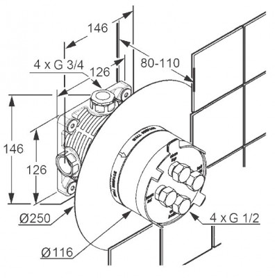 Kludi Bozz 88011 встраиваемый блок FLEXX.BOXX