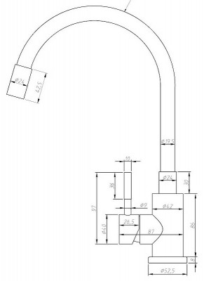 Смеситель для кухни ESKO Snake K44 W нержавеющая сталь белый с гибким изливом