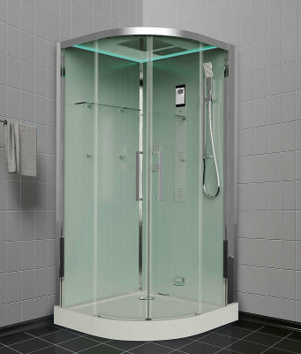 Душевая кабина Timo Premium 100x100 H-517 с баней с гидромассажем четверть круга