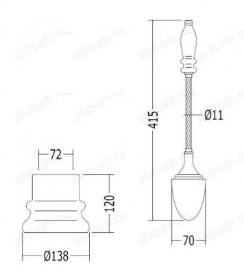 Devon&Devon Dorothy 2DOR417CR ершик для унитаза напольный, хром