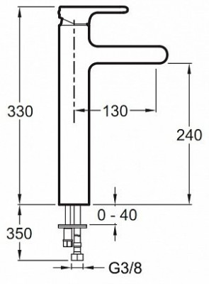 JACOB DELAFON Singulier E10861-CP смеситель для раковины высокий, хром