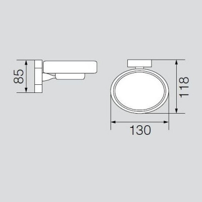 VERAGIO BONJOUR CROMO VR.BNR-7850.CR мыльница настенная, хром/керамика