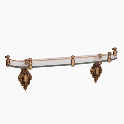 MIGLIORE Elisabetta 17003 полка стеклянная с галереей, 60 см, бронза