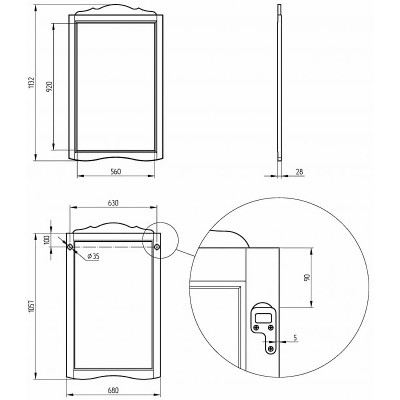 Зеркало для ванной подвесное Migliore Bella 68 25946 бежевое