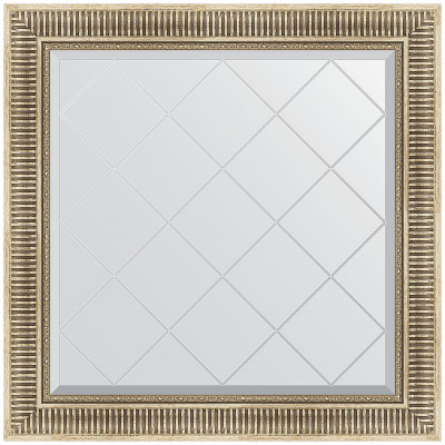 Зеркало настенное Evoform ExclusiveG 87х87 BY 4325 с гравировкой в багетной раме Серебряный акведук 93 мм