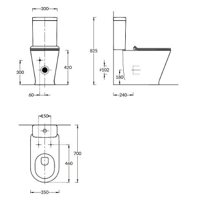 Унитаз напольный компакт Kerama Marazzi Plaza Modern PLMR.wc.01 белый глянцевый без бачка и сиденья