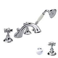 Nicolazzi Classica 1404 CR 70 смеситель на борт ванны, хром/ручки Half Dome