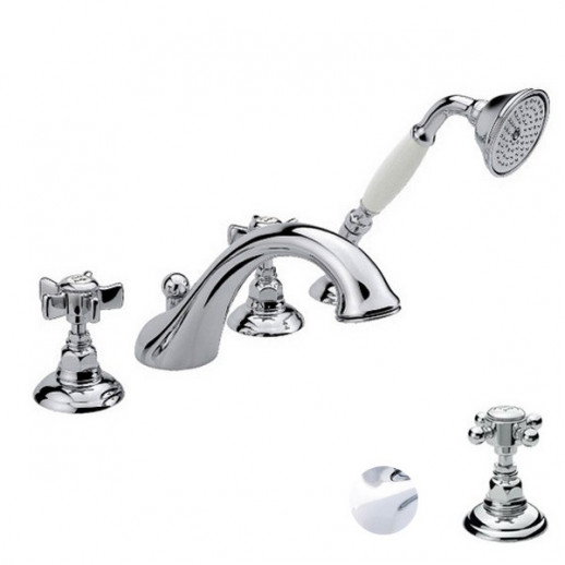 Nicolazzi Classica 1404 CR 70 смеситель на борт ванны, хром/ручки Half Dome