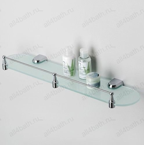 WasserKRAFT Berkel K-6844 полка стеклянная с бортом, хром