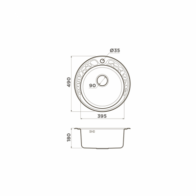 Мойка OMOIKIRI TOVADA 49-IN нерж.сталь круглая 490x490 (4993006)