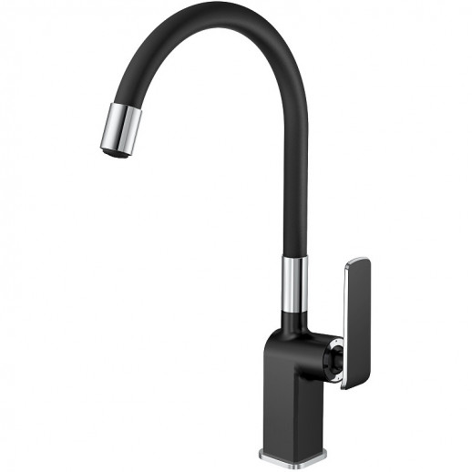 Однорычажный смеситель для кухни Haiba HB73548-7 (латунь) черный, хром