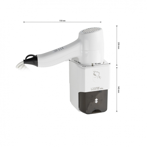 GFmark 6812 фен для волос настенный с розеткой, белый