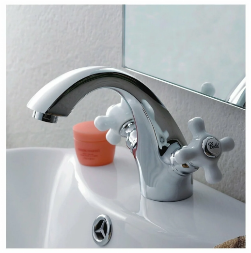 Смеситель для раковины Haiba HB1018 двухвентильный (латунь керамика) хром