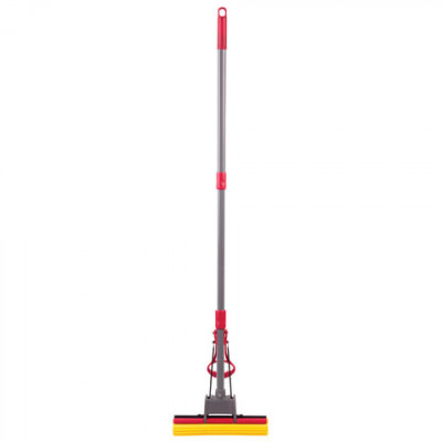 Швабра самоотжимная, роликовый отжим, насадка PVA 27 см, телескопический черенок 70-125 см, LAIMA, 603596