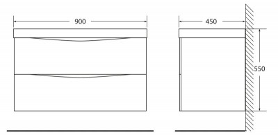 Тумба с раковиной BelBagno MARINO-900-2C-SO-BL-P