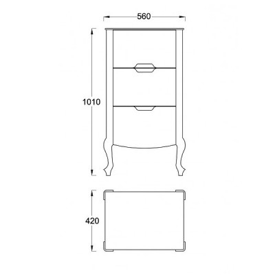 Комод для ванной Veedi Rustika 95 RST000K белый черный