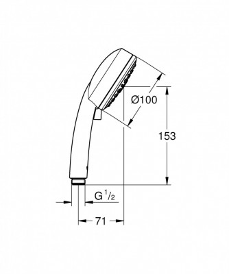Ручной душ GROHE New Tempesta Cosmopolitan III, расход 9,5 л/мин, хром (27574002)