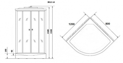Душевая кабина Niagara Classic NG-3512-14L/R 120x80х215 см низкий поддон