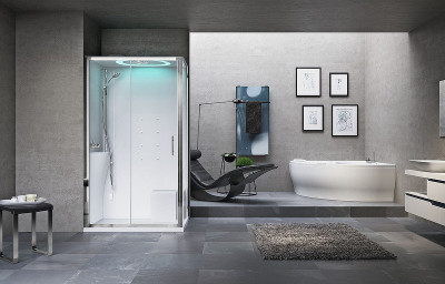 Душевая кабина Novellini Eon 120х80 L EON2P129ST1N-1AK с гидромассажем прямоугольная угловая